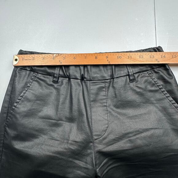 Bevy Flog Pants Womens 28 Black Vegan Leather Coated Pullon Pockets Quiet Luxury - Picture 9 of 13